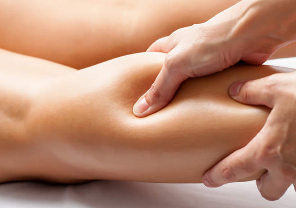 Pressing Finger at the Legs — Massage Therapist in Macquarie, NSW